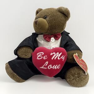 Valentine Teddy Bear Plush Toy Be My Love Tuxedo Fashioned Stuffed Animal